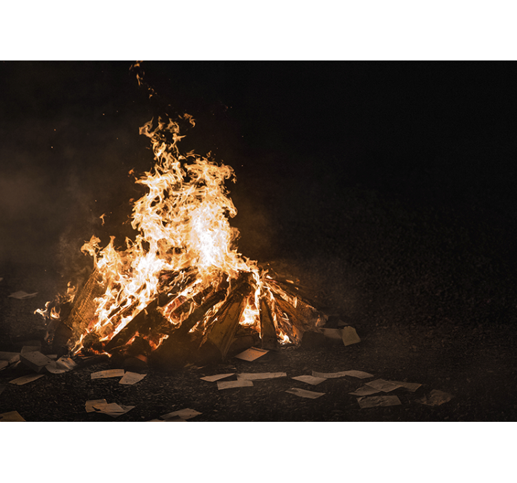 Lángoló tűzgyújtó jelenet absztrakt falfestmények - TenStickers