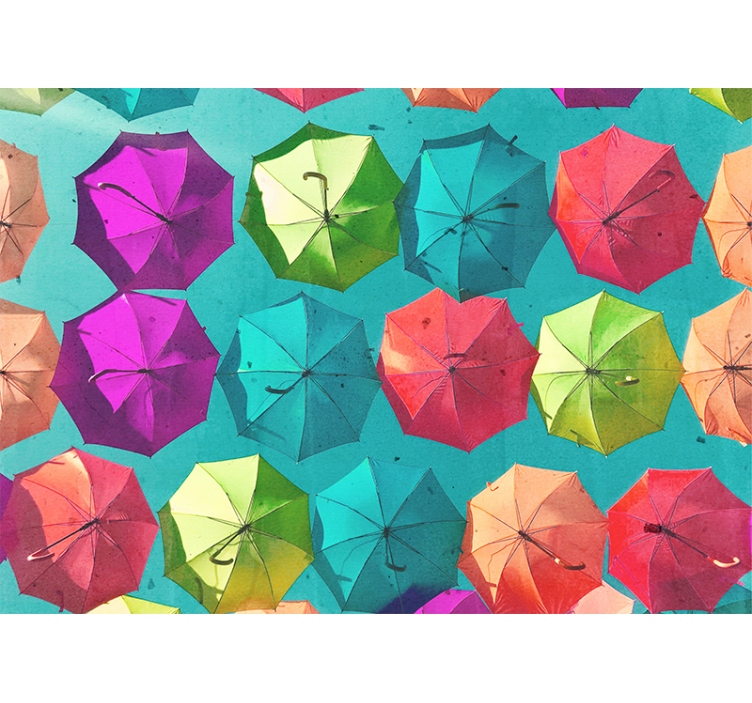 Színes esernyő mintázat városi művészet falfestmények - TenStickers