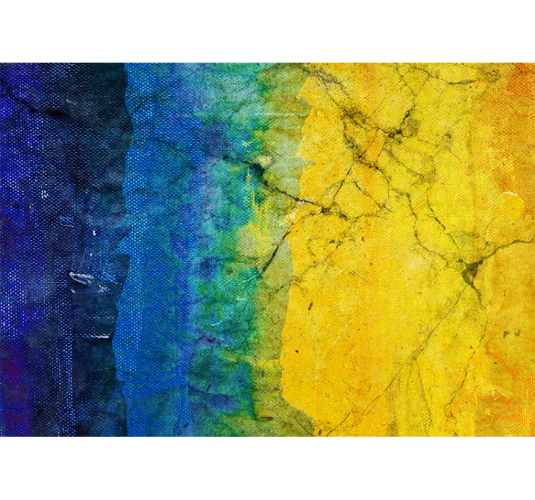 Kék és sárga fotó nappali falikép - TenStickers