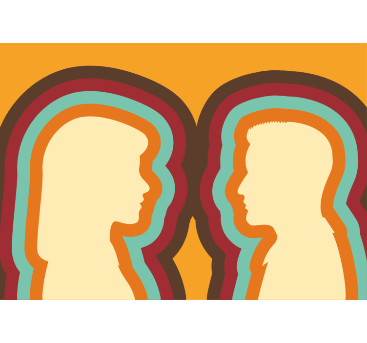 Pár sziluettek - szerelem falfestmények - TenStickers