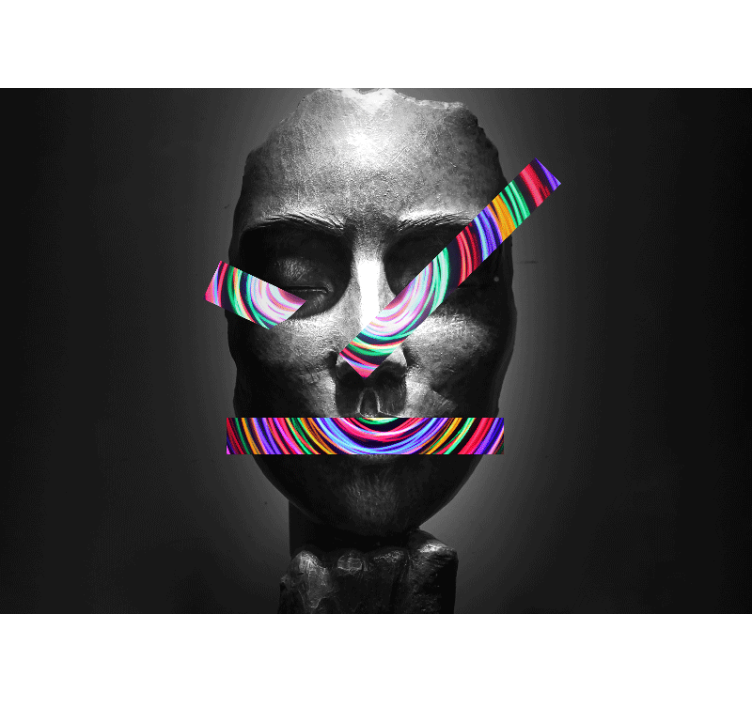 Absztrakt arcvonások művészeti falfestmények - TenStickers