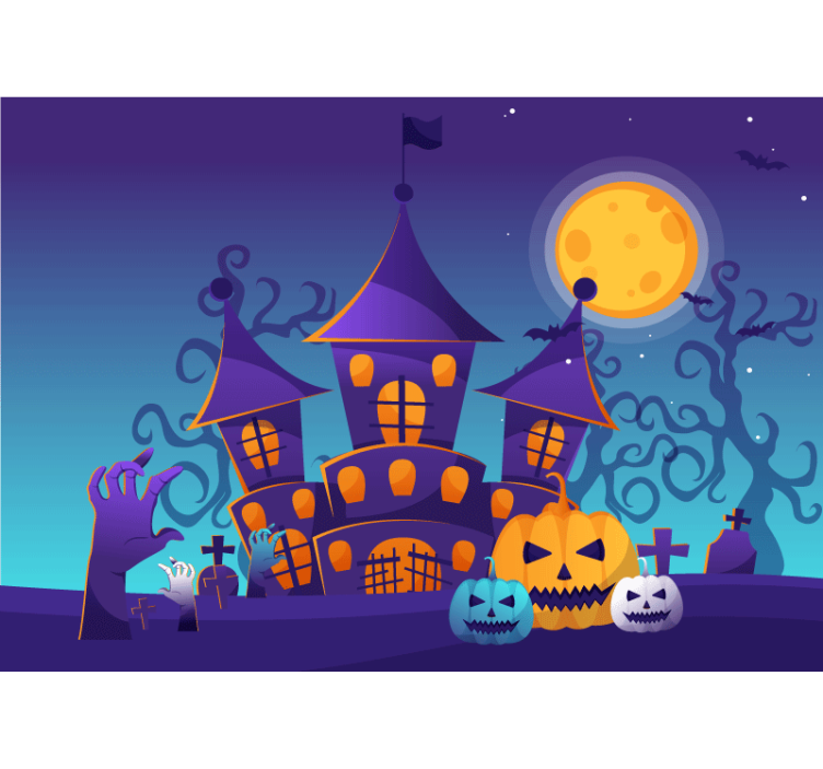 Kísérteties kastély falfestmények halloween - TenStickers