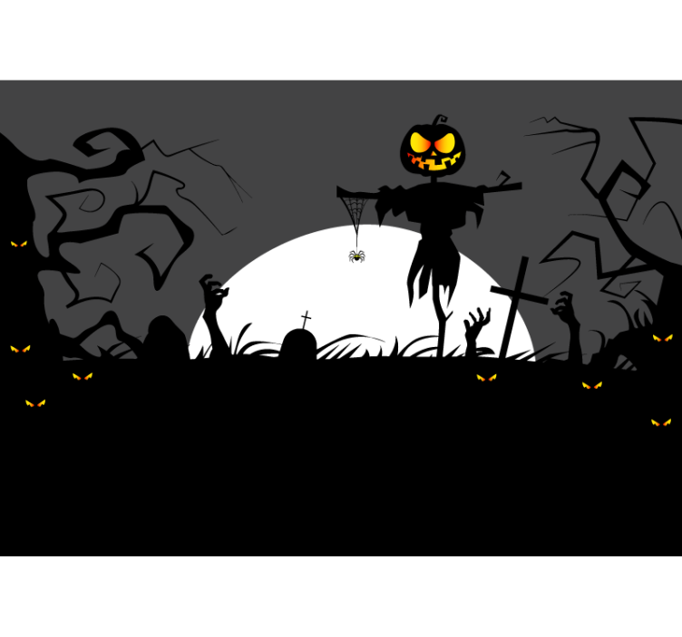 Rémisztő tök madárijesztő falfestmények halloween - TenStickers