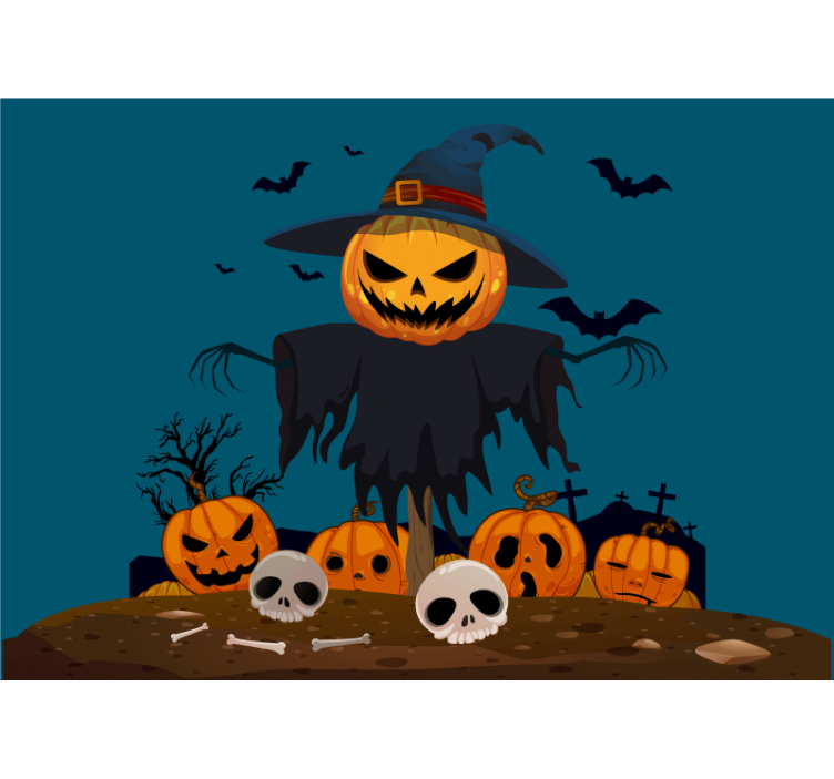 Rémisztő tökös madárijesztő falfestmények halloween - TenStickers
