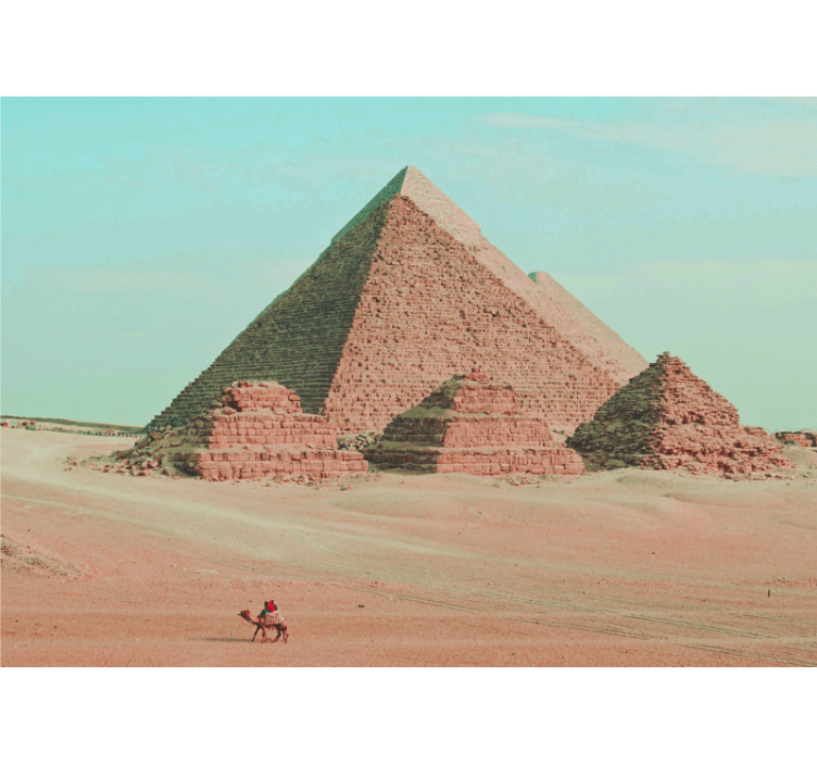 Városi falfestmény - piramisok és teveábrázolás - TenStickers