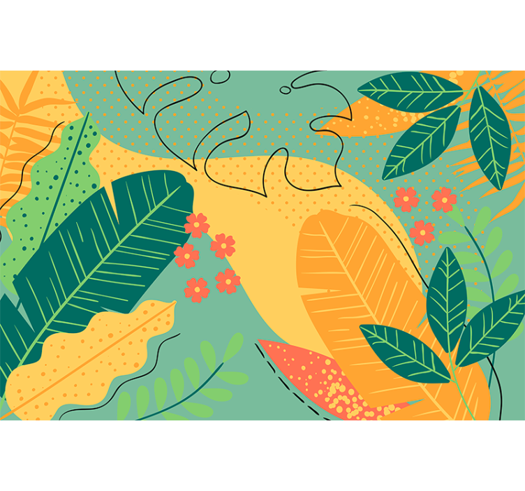 Trópusi levél dekor - természeti falikárpitok - TenStickers