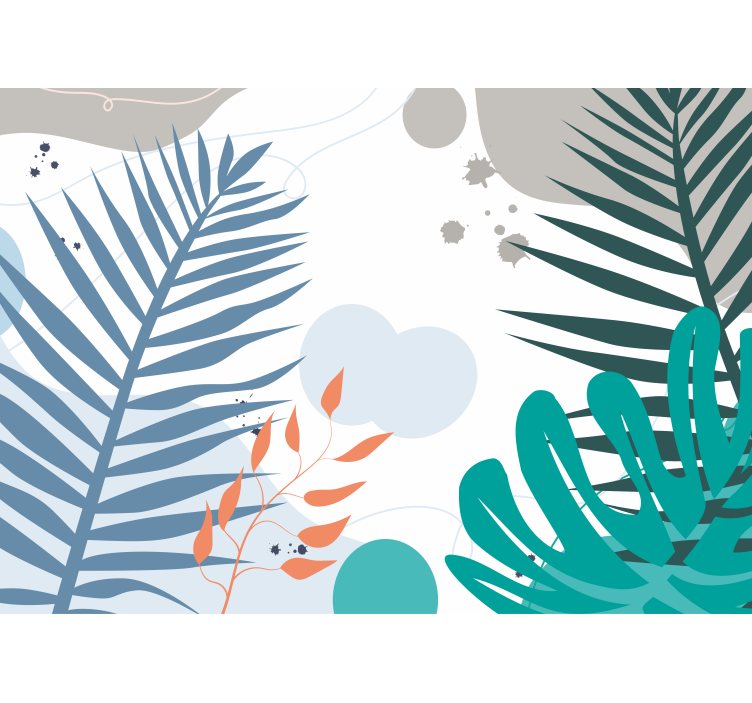 Stylizált levélmotívumok természeti falikárpitok - TenStickers