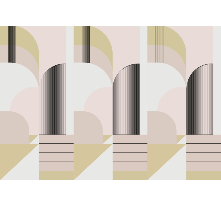 Geometrikus íves minták - kortárs falfestmény - TenStickers