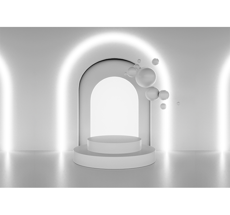 3d illúzió tér fehér golyós falikép - TenStickers