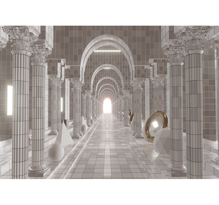 Absztrakt falfestmények építészeti folyosótervezéshez - TenStickers