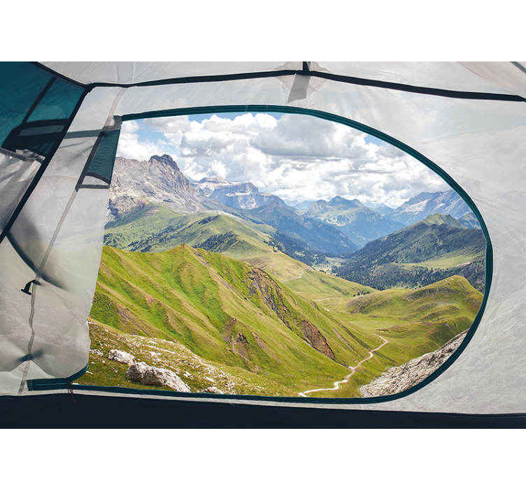 Zöld hegyi táj falfestmények - TenStickers