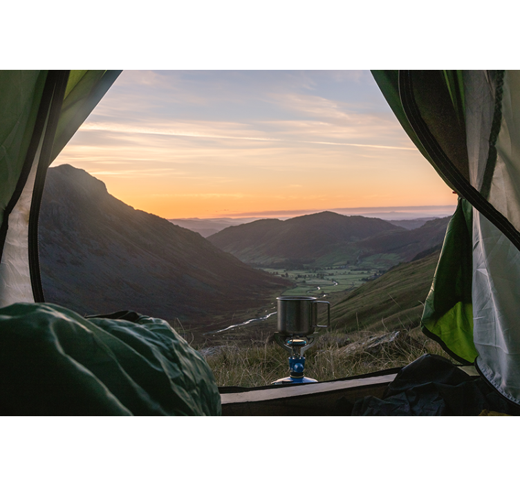 Ablak ponty és hegyi 3d falfestmény - TenStickers