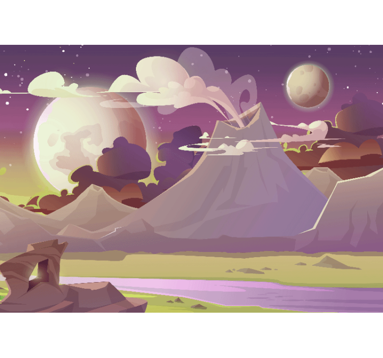 Fantázia falfestmények hegyvidéki tájjal - TenStickers