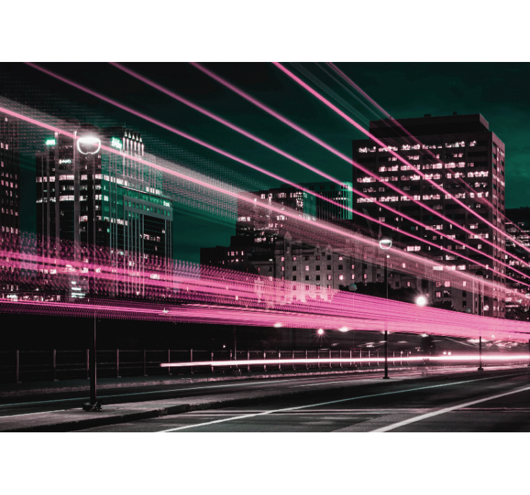 Városi falfestmény - városi látkép rohanás - TenStickers