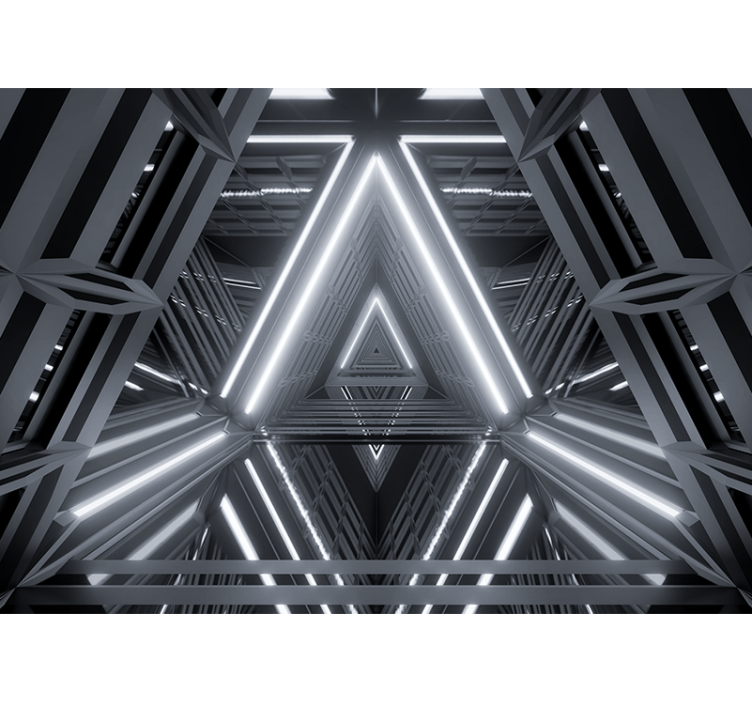 Absztrakt falfestmények háromszögletű fénylő mintázat - TenStickers