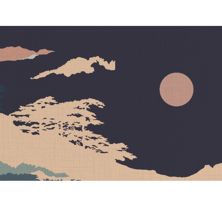 Nyugodt holdfényes táj természeti falikárpitok - TenStickers