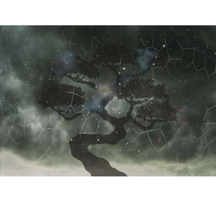 Égi fa sziluett tér falfestmény - TenStickers