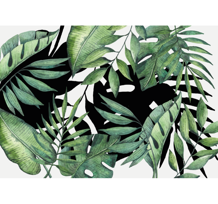 Tropical foliage pattern természeti falikárpitok - TenStickers