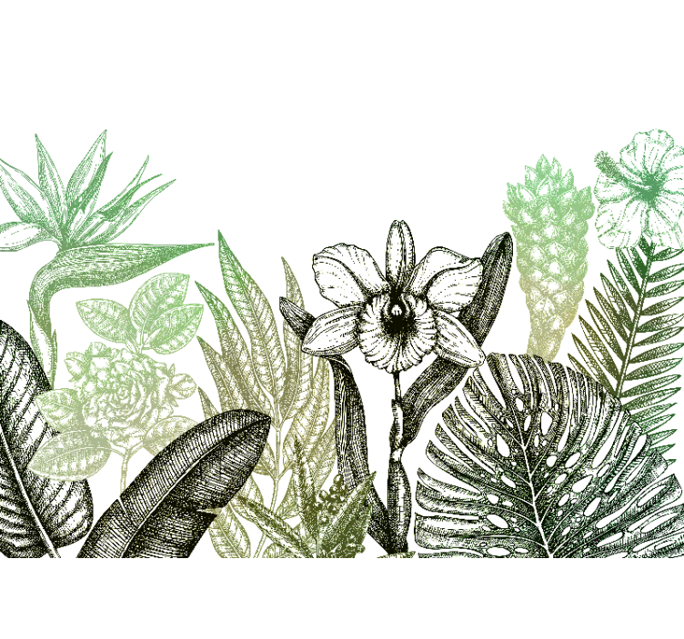 Egzotikus dzsungel hortus erdő falfestménye - TenStickers