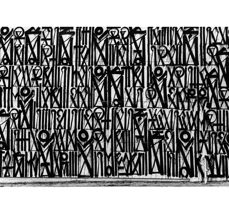 Fekete-fehér graffiti városi művészeti falfestmény - TenStickers