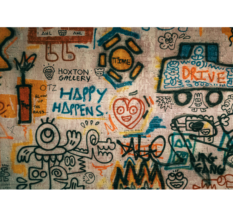 Színes utcai művészet falfestmények - TenStickers