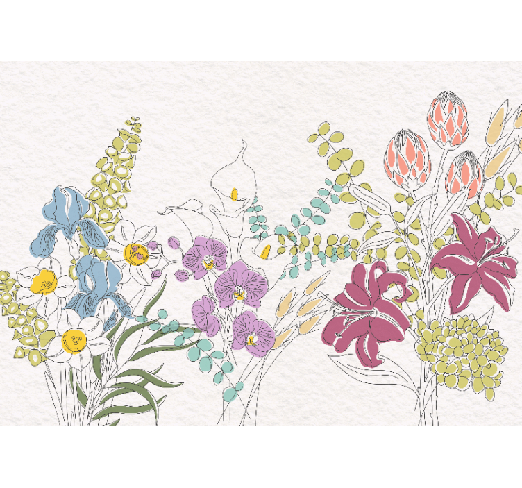 Levágott virágok Panoráma háttérkép - TenStickers