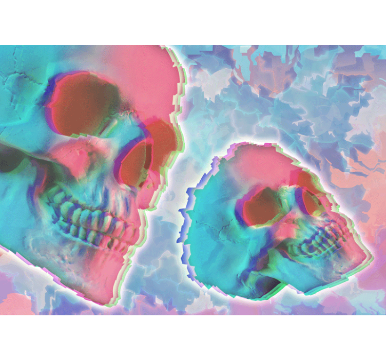 Pszichedelikus halálfej falfestmény - TenStickers