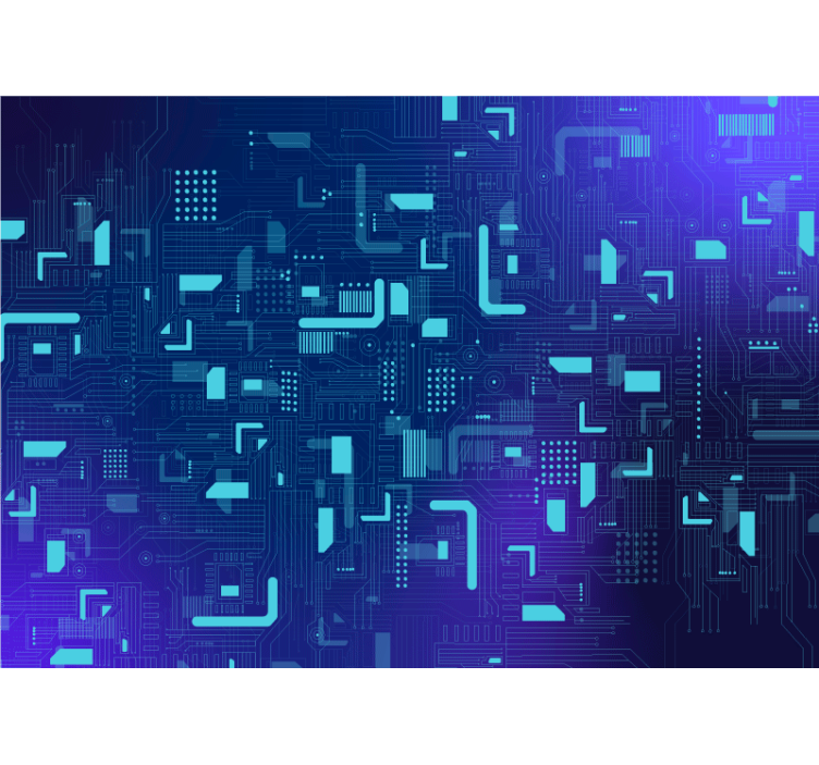 Elektronikus áramkör absztrakt falfestmény - TenStickers
