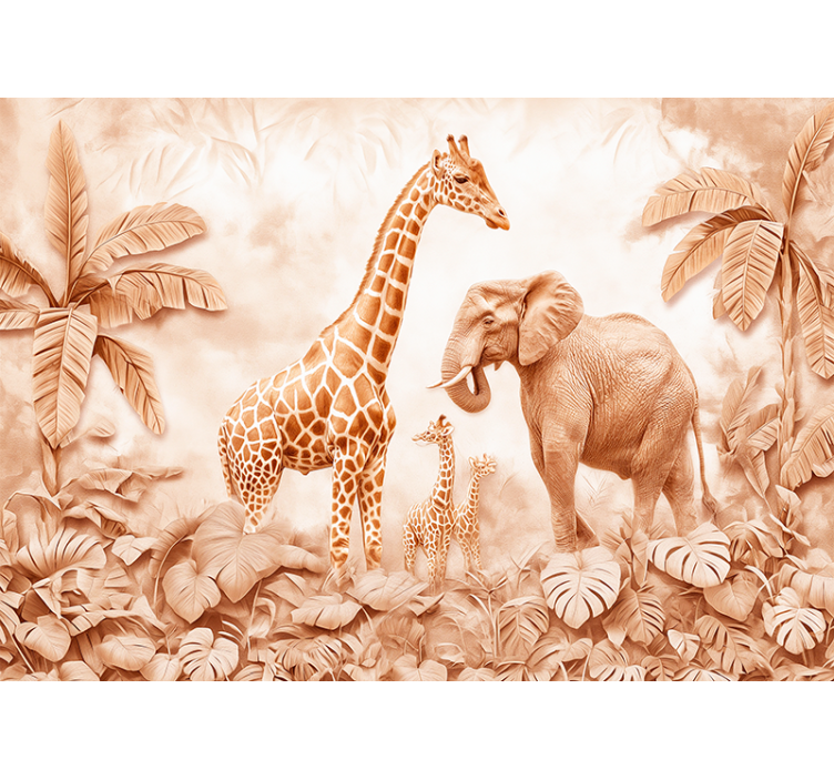 Absztrakt szavanna Falfestmények terracotta - TenStickers