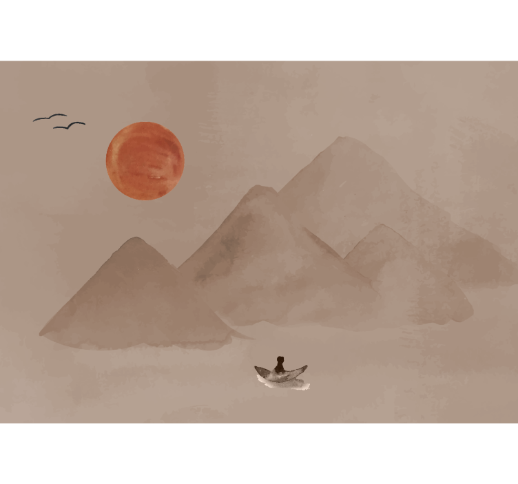 Japán hangulat Falfestmények terracotta - TenStickers