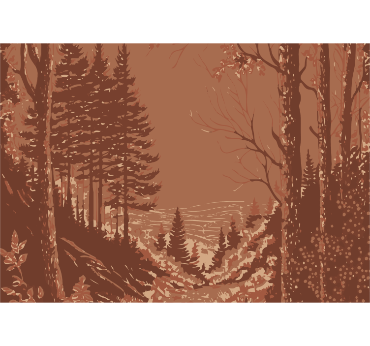 Természet absztrakt design Falfestmények terracotta - TenStickers