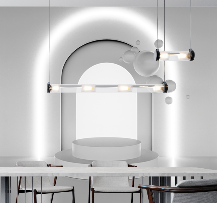 3d illúzió tér fehér golyós falikép - TenStickers