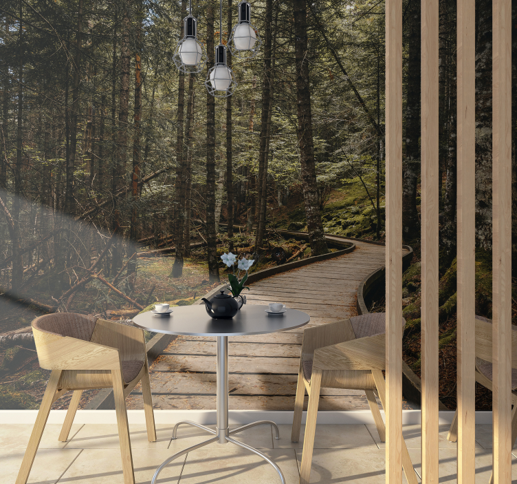 3d nyomvonal erdei táj falfestmény - TenStickers