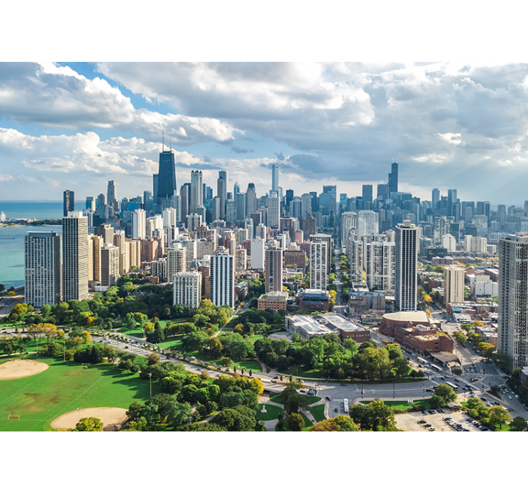 Chicagói látképek Városi falfestmény - TenStickers