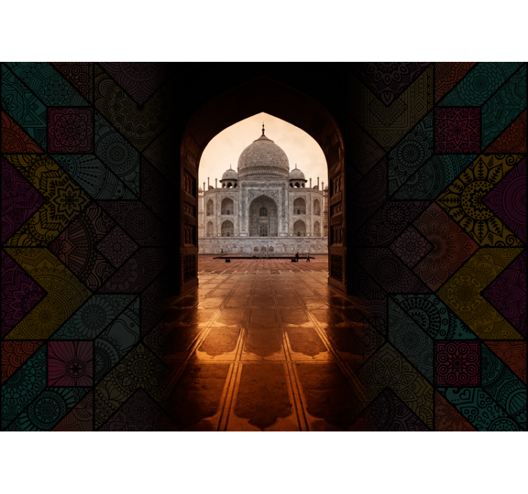 Taj mahal látkép városi falfestmény - TenStickers