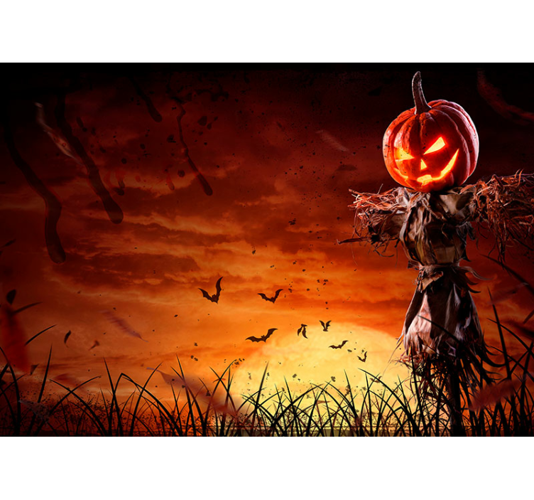 Ijesztő tök halloween falfestmény - TenStickers