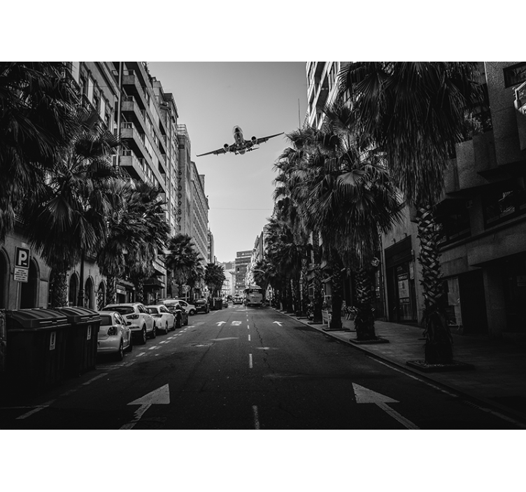 Városi falfestmény légi nézetből - TenStickers