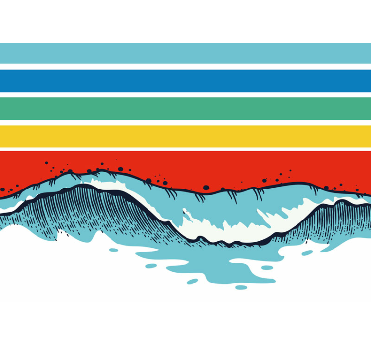 Stylizált hullám minta természeti falikárpitok - TenStickers