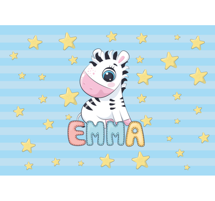 Aranyos zebra és csillagok egyedi fototapétakel - TenStickers