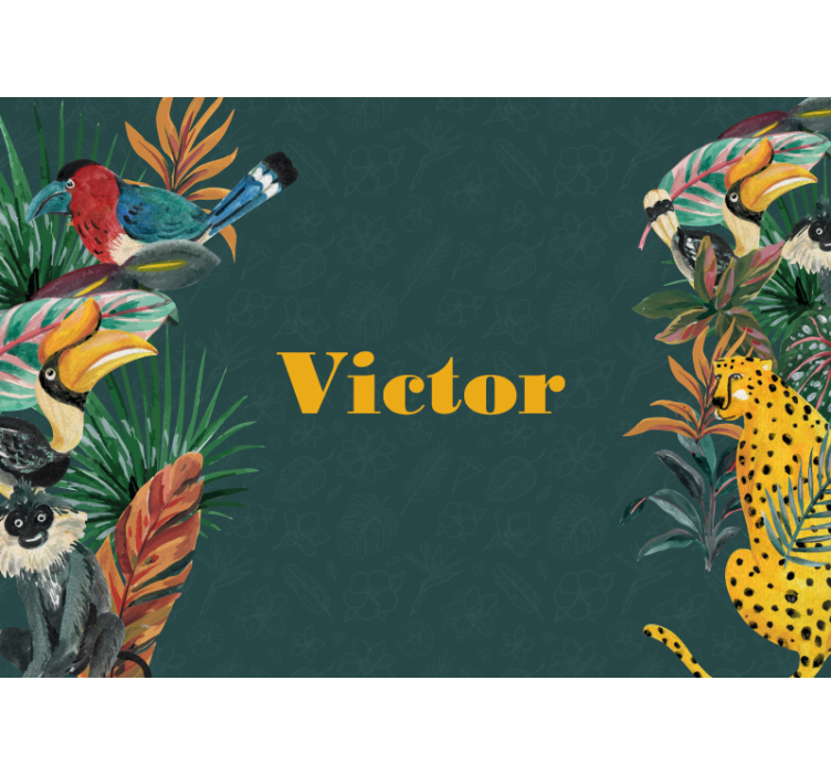 Személyre szabott gyerek dzsungel egyedi falfestmény - TenStickers