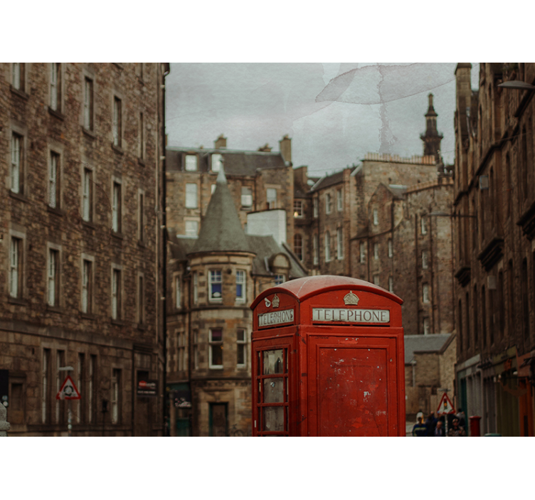 Ikonikus londoni telefonfülke falfestmények - TenStickers