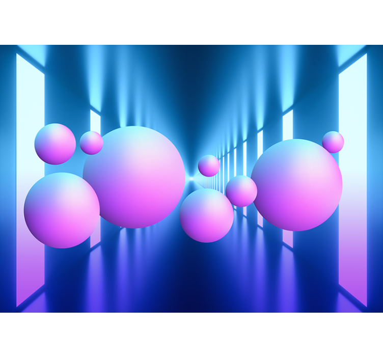 Lebegő gömbök illúziója absztrakt falfestmények - TenStickers