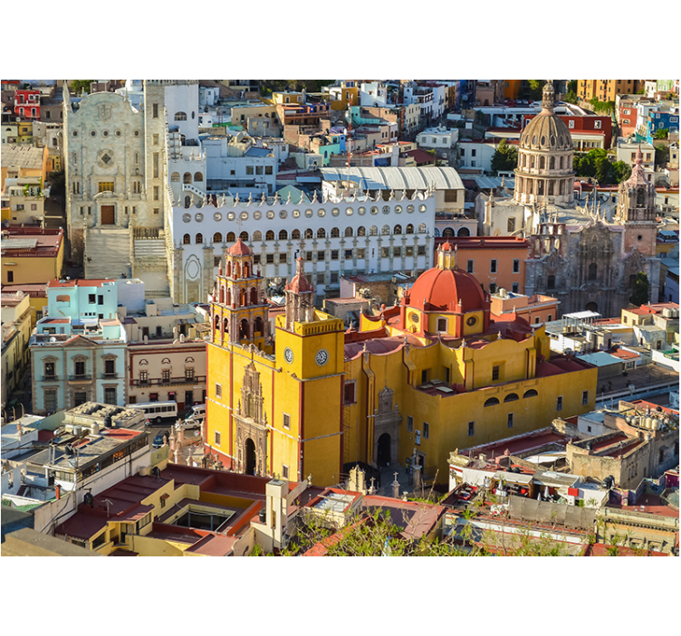 Történelmi sárga katedrális Városi falfestmény - TenStickers