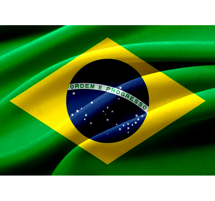 Brazil zászló falfestmény - TenStickers