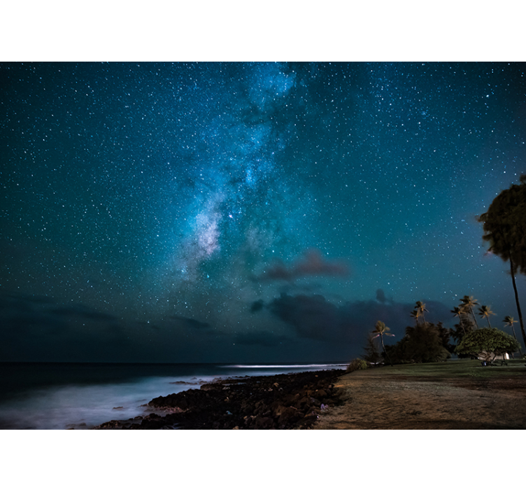 Kék éjszakai égbolt tele csillagokkal ég falfestmény - TenStickers