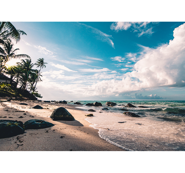 Trópusi tengerparti naplemente Tengeri Falikárpit - TenStickers