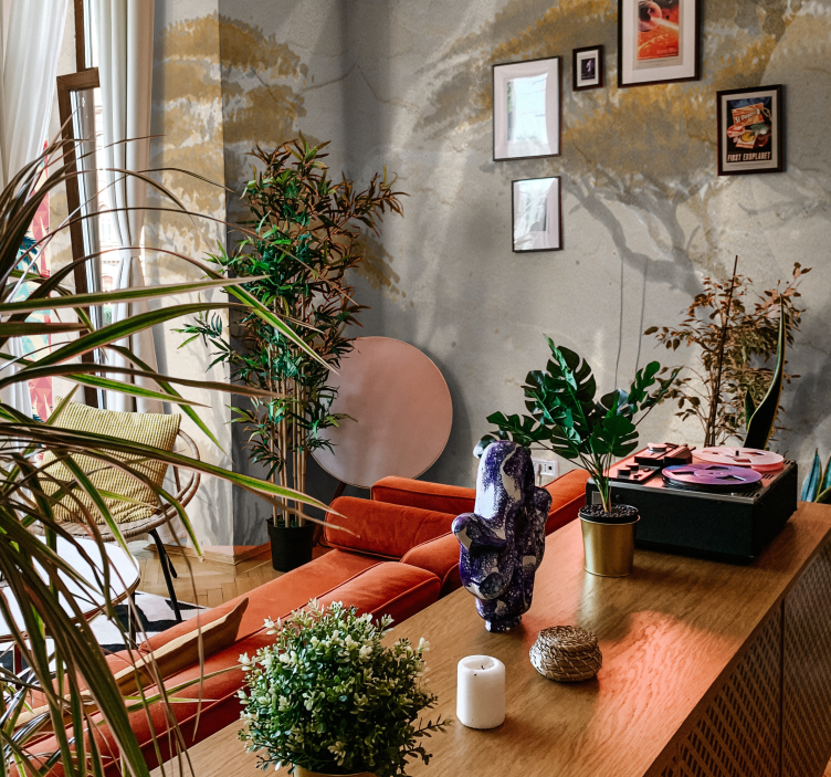 Kecses fa sziluettek Nappali fototapéta - TenStickers