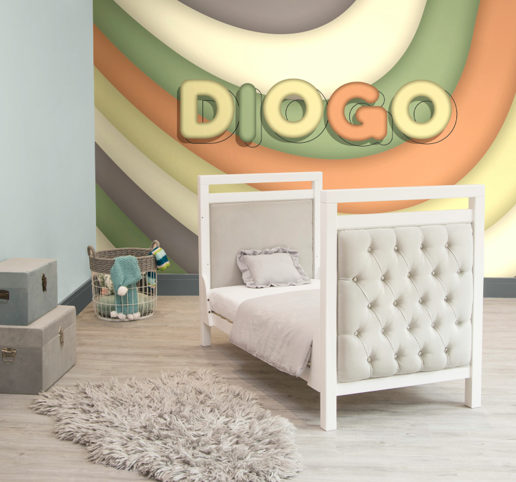 ívelt csíkok, név szerint Gyermek hálószoba fototapéta - TenStickers