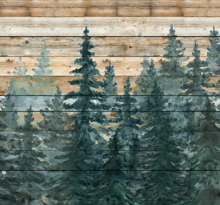 Nappali fototapéta akvarell fák - TenStickers