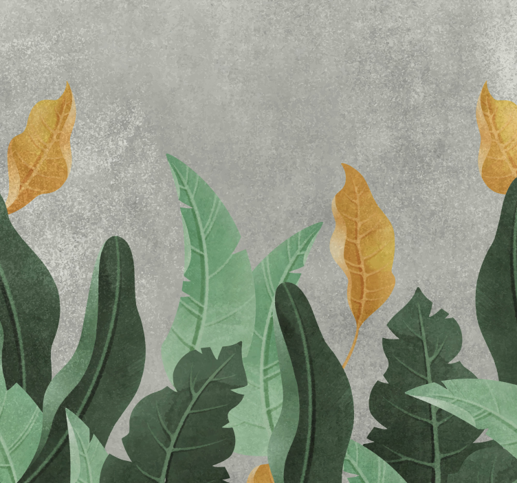 Nappali fototapéta növények betonon - TenStickers